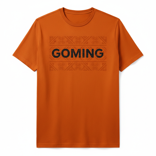 GOMING Desi Pride Graphic Tee in Saffron Orange