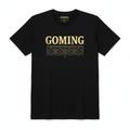 GOMING Desi Pride Graphic Tee in Jet Black with gold branding